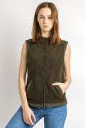 1990s Vintage Polo Ralph Lauren Sleeveless Sweater Fleece Khaki Vest Gillet