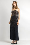 80s Max Mara Pianoforte Embellished Sequins Bra Vintage Spaghetti Cocktail Dress S Made in Italy