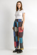 Hippie Patchwork Abstract Pattern Vintage 90s Cotton Pants Woman size Large