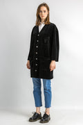 Sonia Rykiel Paris Black Velvet Long Cardigan/Vintage Rykiel Cardigan/Vintage Paris Long Cardigan