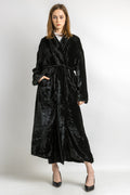 Vintage woman Black Velvet Coat - Oversize velvet Opera coat -Black velvet Night overcoat - Size S/ M - 1960s - Excellent Vintage Condition