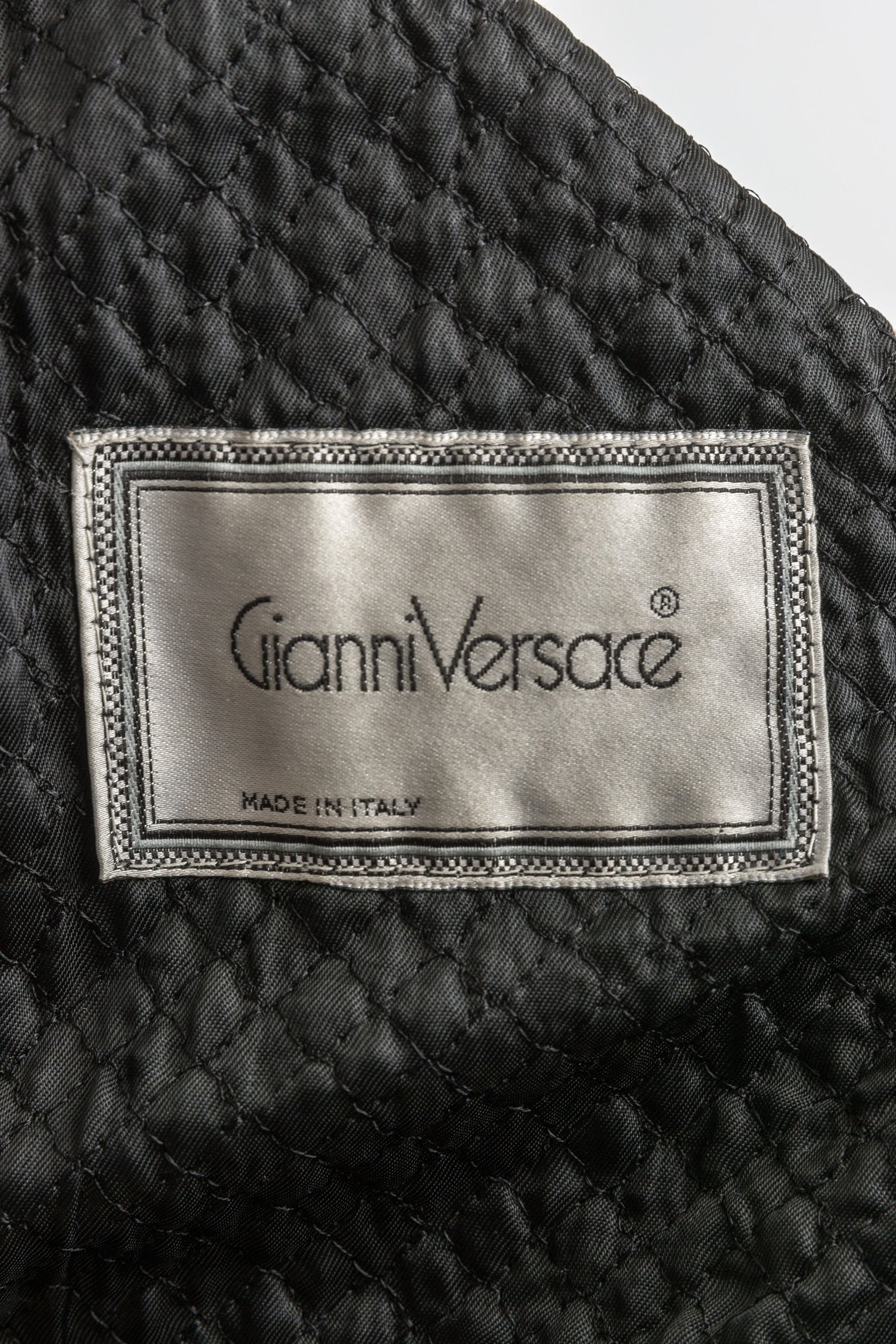 80s Vintage Vtg Rare Gianni Versace Leather Lined Oversized Bomber Biker Outwear Autumn Jacket Coat size Small