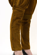 1981 Vintage Gianni Versace High-waisted Brown Balloon Pants 100% Suede Leather size I38 F36 USA4