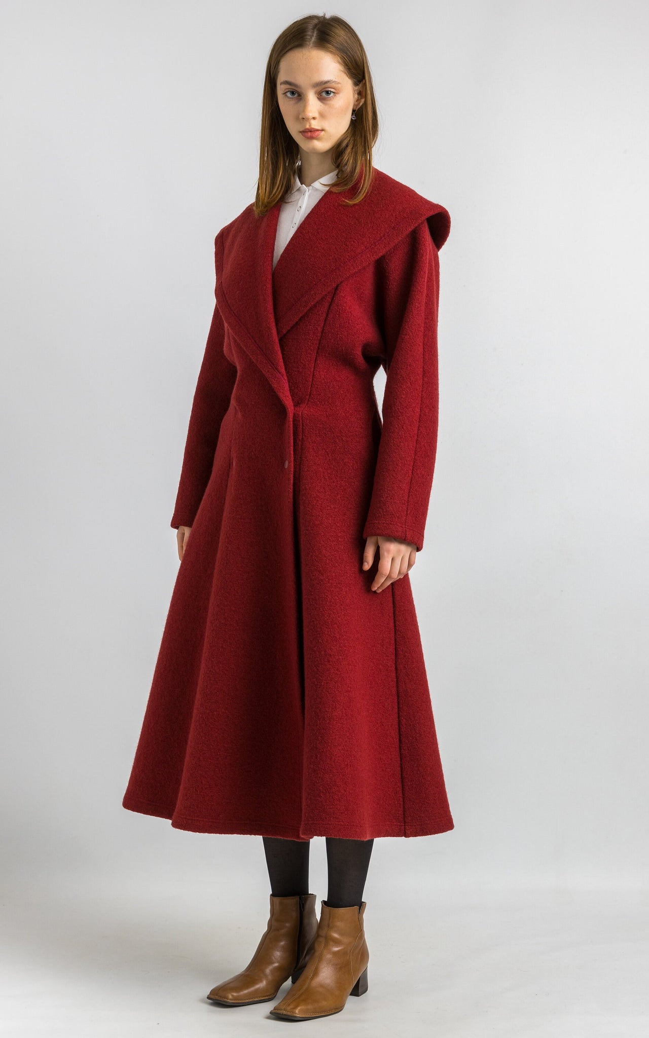 Maroon Wool Coat wool vintage 70s winter coat longline women peacoat casual blazer topcoat wool coat fancy vintage clothing size Small