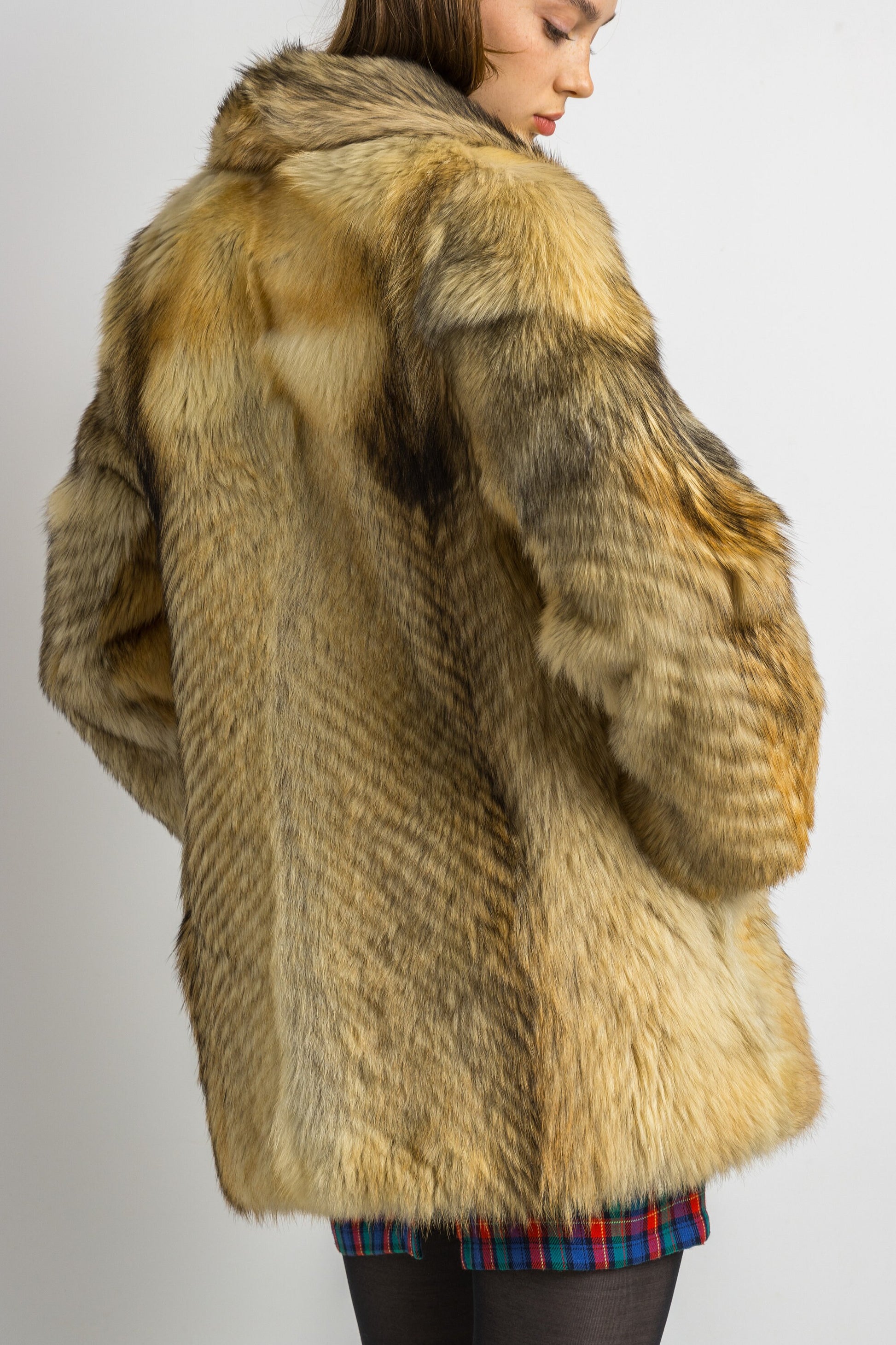 80s Fur Coat, Vintage Fur Coat, Real Goat Coat, Rare Fur Coat, Fluffy Fur Coat, Genuine Fur Coat, Handmade, Size Small