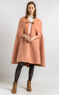 Couture Salon Zurich by Maya Burgdorfer Pink Mohair Wool Women Cape, Vintage Woman Pink Coat, Opera Woman Mohair Cape size Small