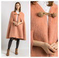 Couture Salon Zurich by Maya Burgdorfer Pink Mohair Wool Women Cape, Vintage Woman Pink Coat, Opera Woman Mohair Cape size Small