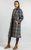 60s Woman Gray Lambswool Coat Women Vintage 60s fall coat long wool coat outerwear maxi winter coat vintage clothing size Small