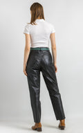 80s Vintage High Waisted Leather Woman Pants size 36/ Vintage woman leather trousers/ vintage woman clothing/ vintage woman