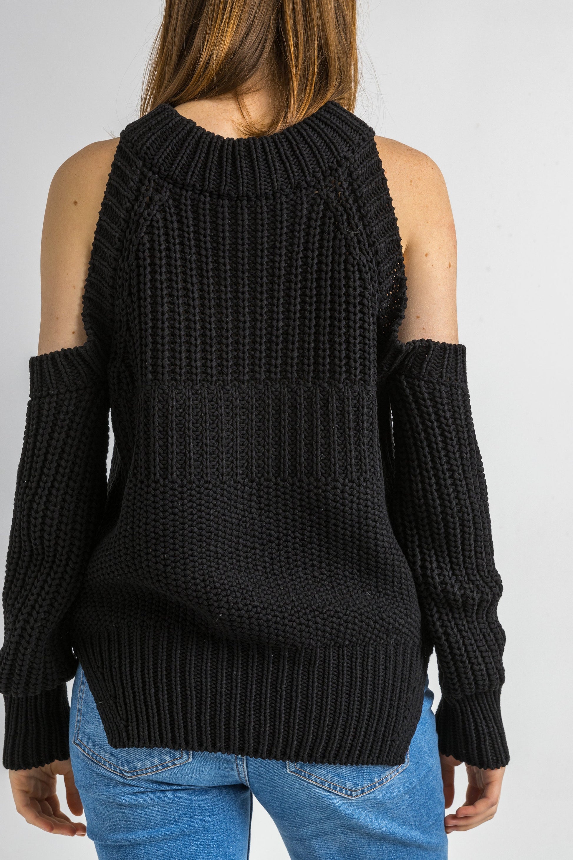 DIESEL Women's Black Cotton Vintage Sweater Y2k Avant Garde Rare Size Xs