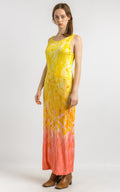 90s Just Cavalli Label Roberto Cavalli Yellow Print Midi Dress / 90s Roberto Cavalli Jersey Maxi Long Dress size Small