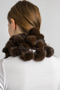 Vintage Premium Brown Mink Fur Scarf - Unisex Elegance, Versatile Wrap Design Winter for Women