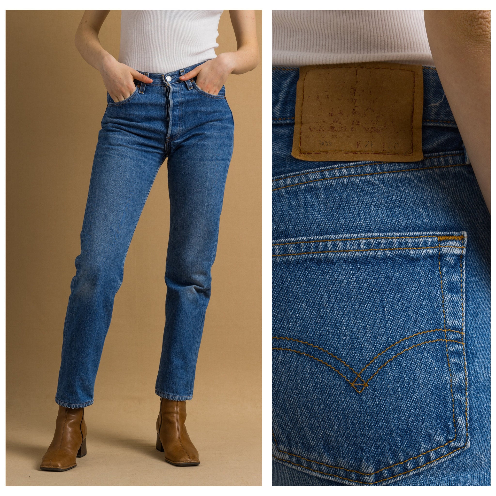 90s Vintage Size 28 Vintage 501 Blue Slim Fit Straight Leg Levis/ Vintage Woman Levi's Jeans size Small