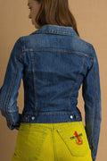 Vintage Fiorucci Denim Jacket, Vintage 2000s Jean Jacket, Vintage Y2K Denim Jacket, Vintage Woman Blue Jacket size Small