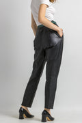 80s Vintage High Waisted Leather Woman Pants size 42/ Vintage woman leather trousers/ vintage woman clothing/ vintage woman