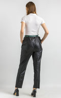 80s Vintage High Waisted Leather Woman Pants size 42/ Vintage woman leather trousers/ vintage woman clothing/ vintage woman