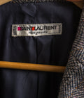 YVES SAINT LAURENT suit, 80s gray wool high waisted pencil skirt suit with buttons, elegant Ysl jacket and skirt set.