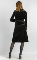 LOUIS FERAUD vintage skirt suit, vintage 1970s cotton Louis Feraud velour skirt suit, elegant black woman velour blazer suit