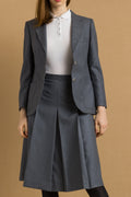 1970s Gray Womens Wool Skirt Suit Jacket Set Vintage Small/ Mini skirt suit with blazer buttons, elegant blazer and skirt set.