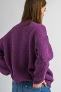 70s Vintage Handknitted Pattern Cozy Purple Pullover Jumper Top Sweater Large/ Vintage Woman Pattern Jumper Pullover