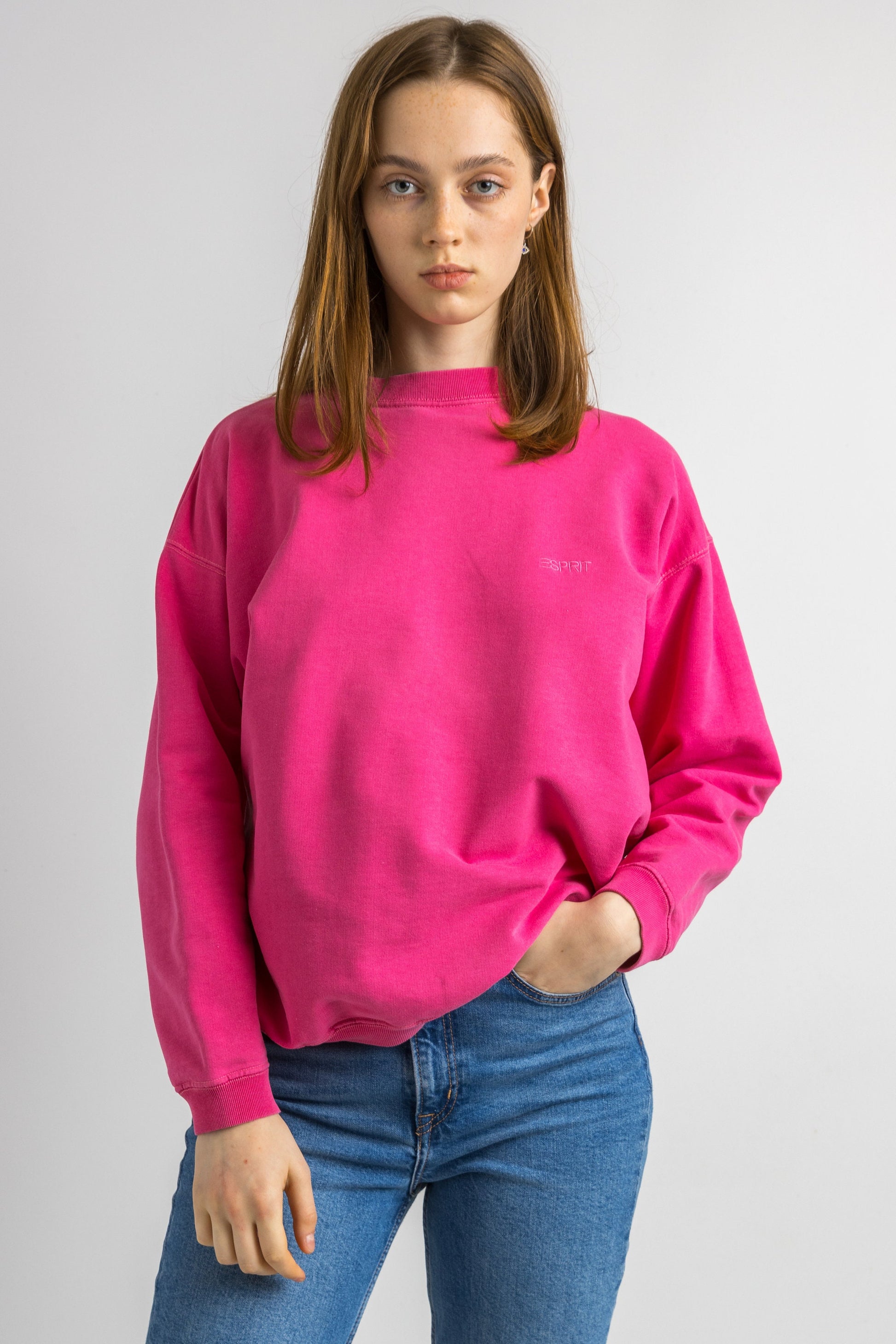 90s Vintage Esprit Sweatshirt Pink Sweatshirt Esprit Size Women's S Retro 90's Rave Classic Athletic Sport Style Small Logo Pullover