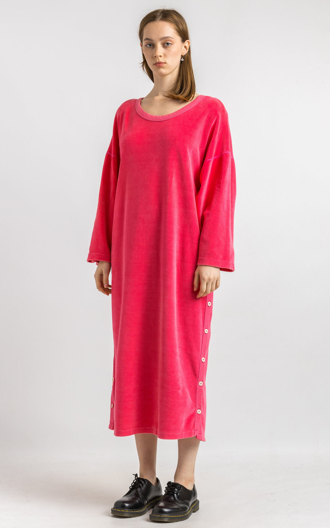 Sonia Rykiel Paris Pink Velvet Long Maxi Dress/ Vintage Rykiel 80s Paris Dress/Vintage Paris Maxi Velor Dress size Medium