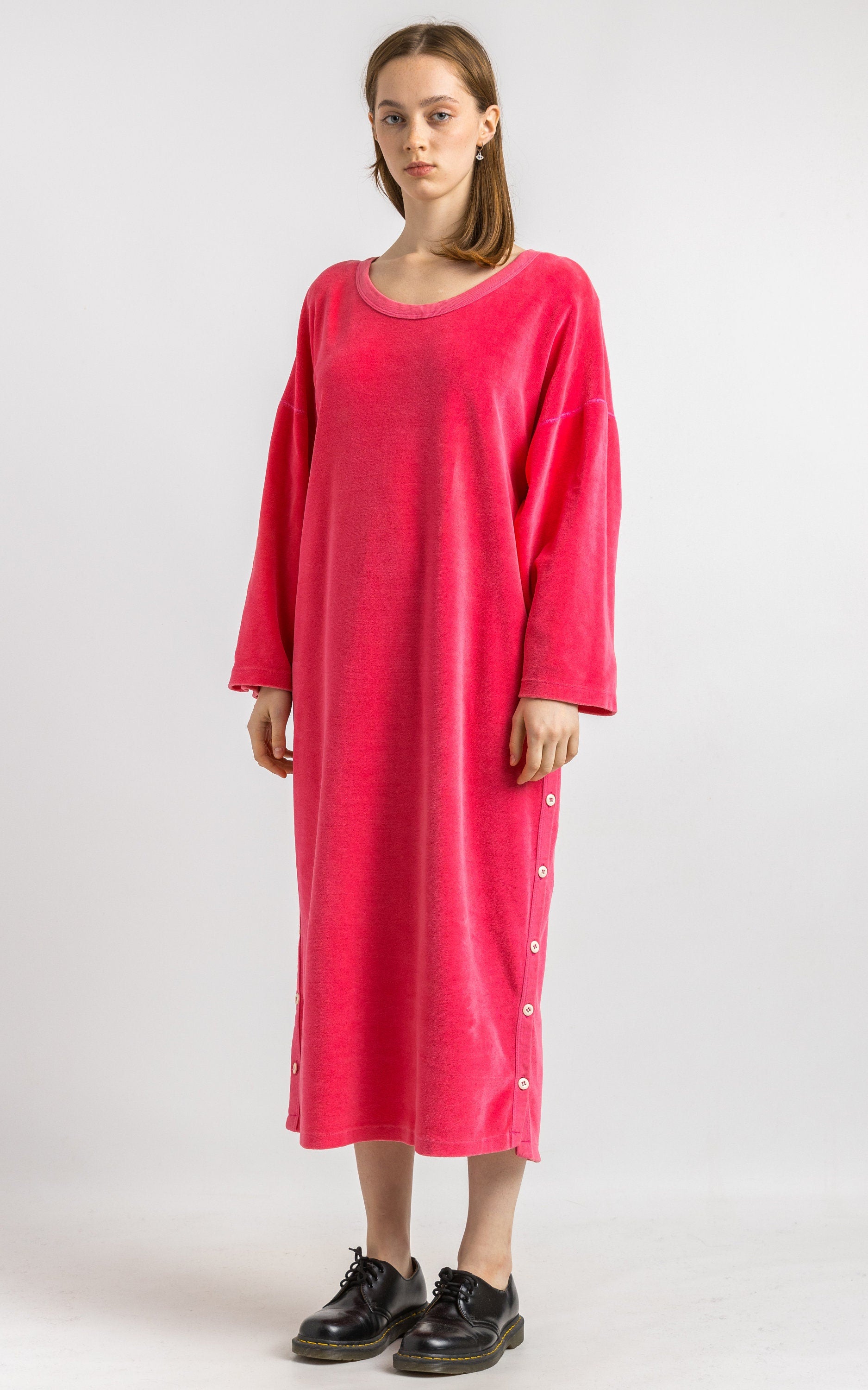 Sonia Rykiel Paris Pink Velvet Long Maxi Dress/ Vintage Rykiel 80s Paris Dress/Vintage Paris Maxi Velor Dress size Medium