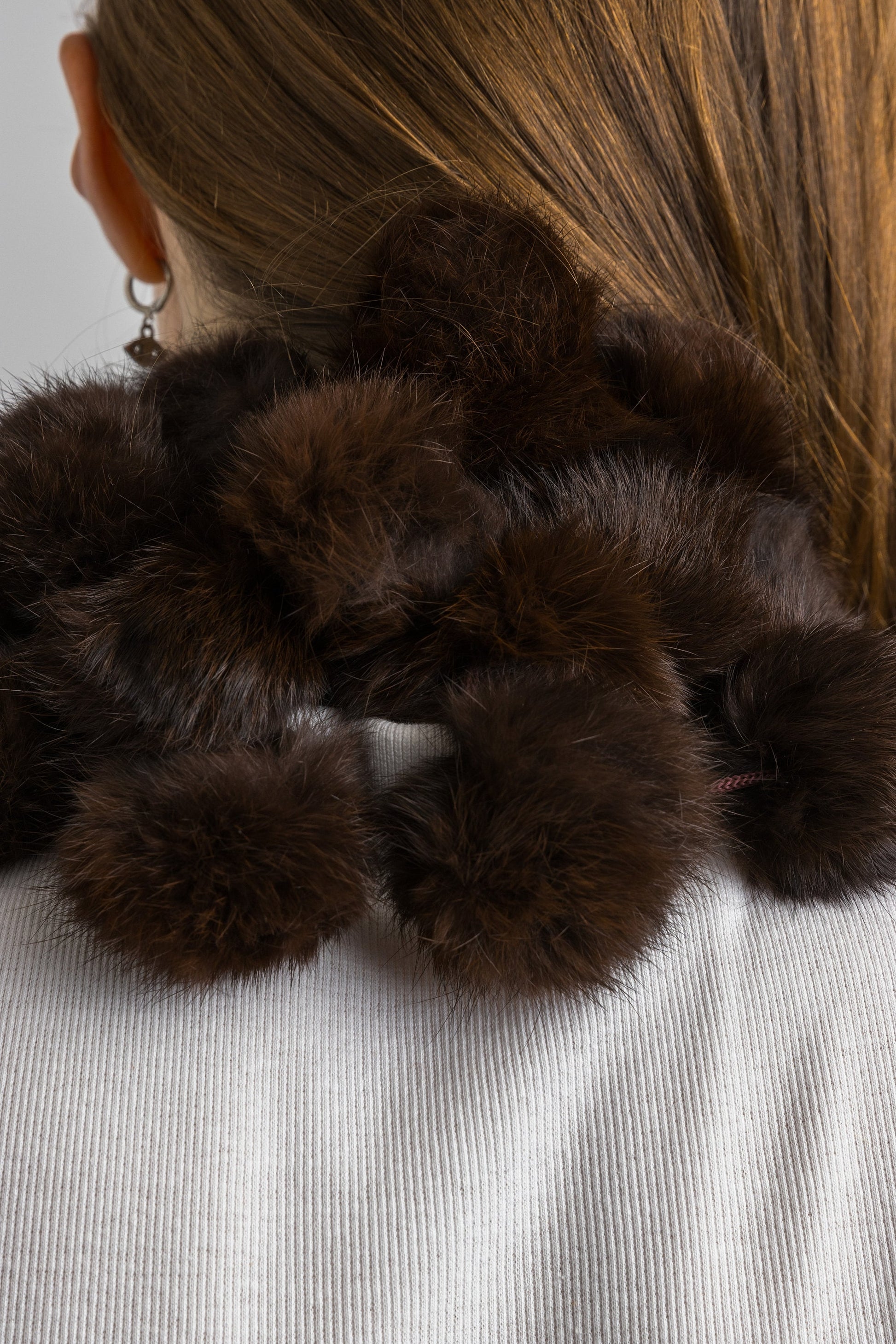 Vintage Premium Brown Mink Fur Scarf - Unisex Elegance, Versatile Wrap Design Winter for Women