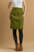 1990s Vintage Christian Lacroix Midi Green High Waisted Sool Woman Skirt size Small/ Vintage Woman Mini Skirt