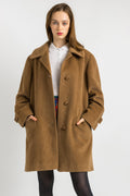 80s Woman Brown wool Coat Women Vintage 80s winter coat long wool coat outerwear maxi winter coat vintage clothing size Medium. In brown