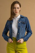 Vintage Fiorucci Denim Jacket, Vintage 2000s Jean Jacket, Vintage Y2K Denim Jacket, Vintage Woman Blue Jacket size Small