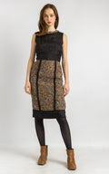 1900s Dolce and Gabbana D&G Tweed Pencil Herringbone Wool Dress size 44 fits Small