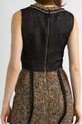 1900s Dolce and Gabbana D&G Tweed Pencil Herringbone Wool Dress size 44 fits Small