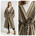 70s Woman Knitted Aztec Lambswool Coat Women Vintage 70s fall coat long wool coat outerwear maxi winter coat vintage clothing size Small