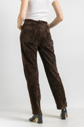 80s Vintage High Waisted Suede Woman Pants size 38/ Vintage woman suede brown trousers/ vintage woman clothing/ vintage woman