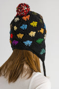 70s Vintage Knitted Woman Retro Crochet Wool Hat/ Vintage Woman Multicolor Winter Hat/ Retro Woman Winter size Small