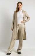 90s Liu Jo linen suit, 90s beige linen Liu Jo pants suit with buttons blazer, elegant Liu Jo Italian jacket and pants set