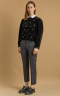 Women's velvet black structured jacket blazer / gold buttons / traditional jacket popular in Bavaria, Tyrol, Austria and Germany