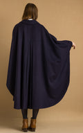 70s Vintage Vtg Rare Dark Blue Navy Bat 100% Wool Long Sleeve Dark Blue Tyrol Maxi Long Style Coat Cape Girlfriend Gift