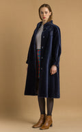 80s Woman Navy Blue Alpaka Coat Women Vintage 80s winter coat long wool coat outerwear maxi winter coat vintage clothing size Medium