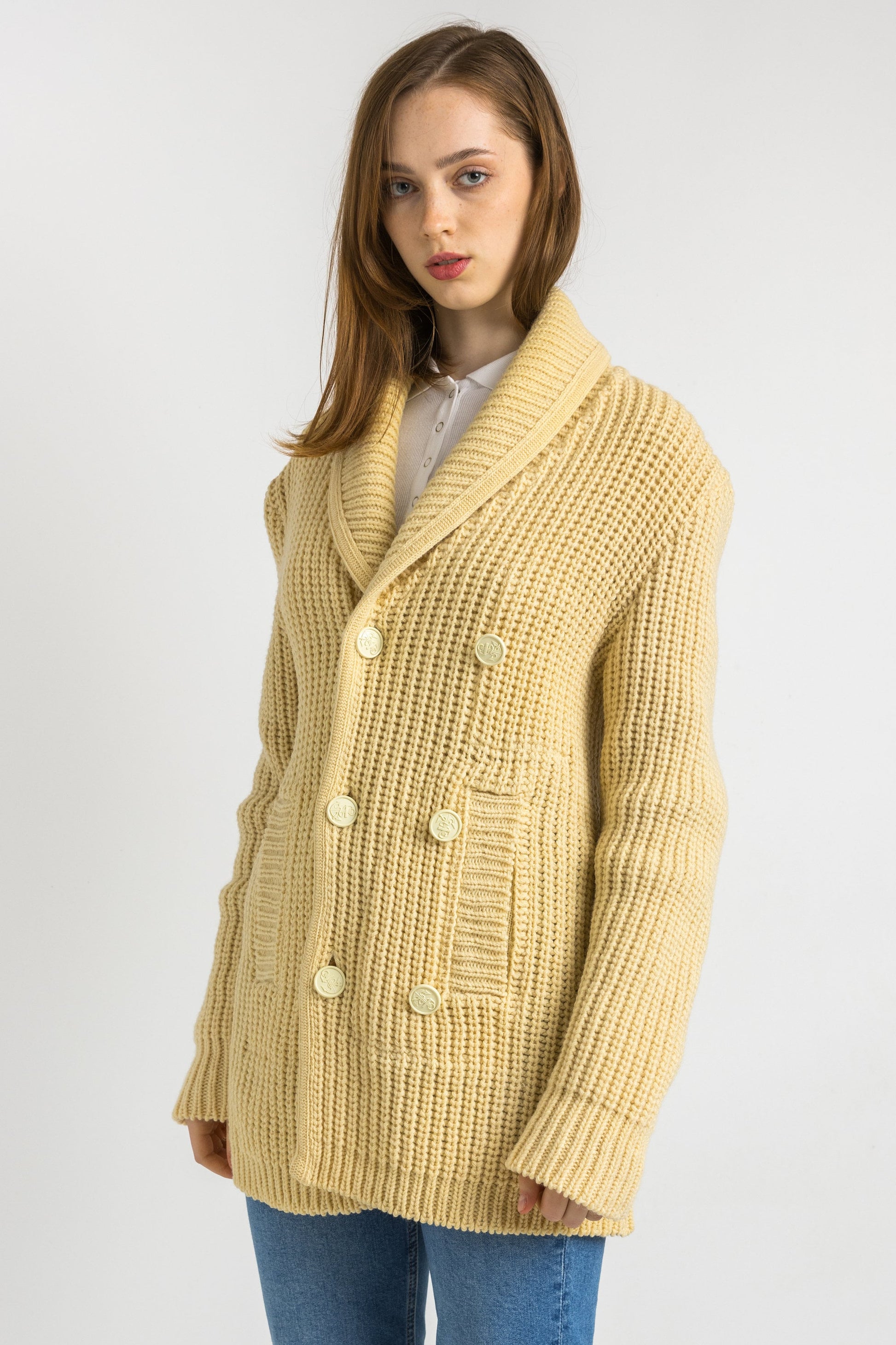 60s Vintage Daniel Hechter French Knitwear Pullover Wool Sweater Jumper Cardigan/ Vintage Shetland Wool Woman V Neck Cardigan