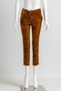 ROSEANNA Abstract Floral Print Pants / Floral Print Velor Skinny Pants / Made in France