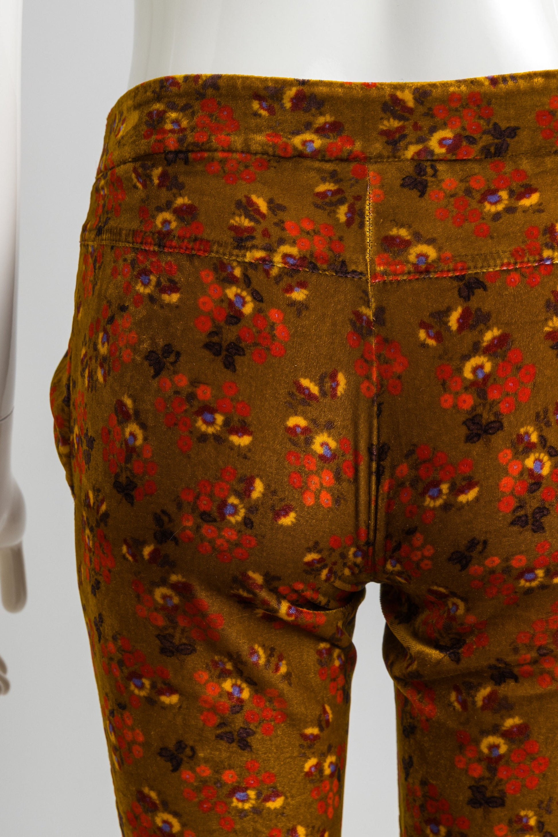 ROSEANNA Abstract Floral Print Pants / Floral Print Velor Skinny Pants / Made in France