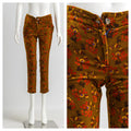 ROSEANNA Abstract Floral Print Pants / Floral Print Velor Skinny Pants / Made in France