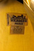 Vintage Hermes Paris 100% Linen Light Yellow Maxi Short Sleeved A Line Casual Dress size 42 fits Small