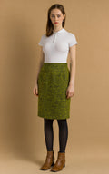 1990s Vintage Christian Lacroix Midi Green High Waisted Sool Woman Skirt size Small/ Vintage Woman Mini Skirt