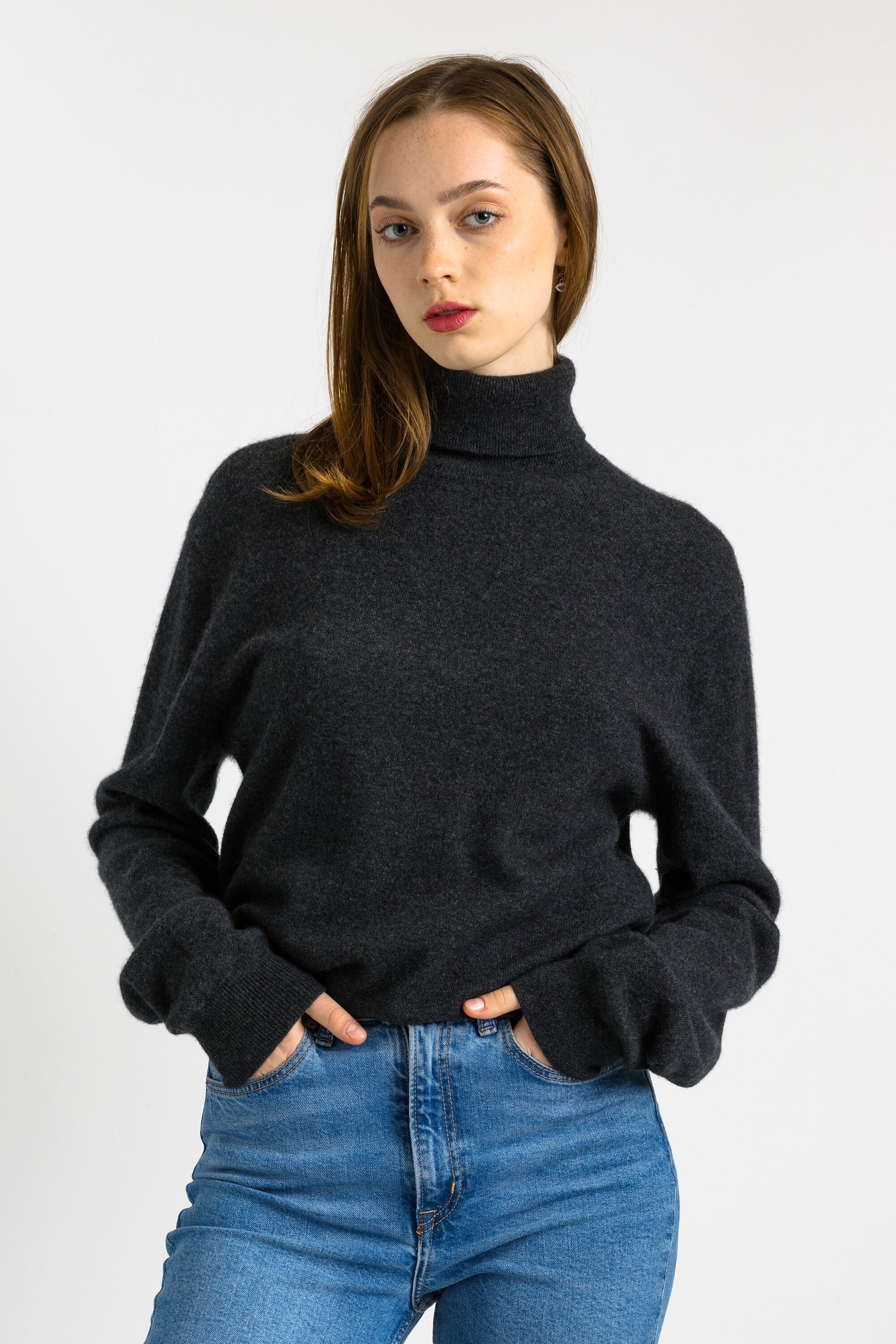 Vintage 90s Knit Sweater. Womens Jumper Cashmere Madison Jumper Minimalist TurtleNeck Sweater Knitwear Old Money 90s Sweater . size Small.