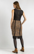 1900s Dolce and Gabbana D&G Tweed Pencil Herringbone Wool Dress size 44 fits Small