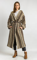 70s Woman Knitted Aztec Lambswool Coat Women Vintage 70s fall coat long wool coat outerwear maxi winter coat vintage clothing size Small