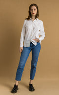 90s Vintage Ralph Lauren White Logo Long Sleeve Buttons Up Woman Shirt in S size/ Vintage Ralph Lauren White Woman Shirt